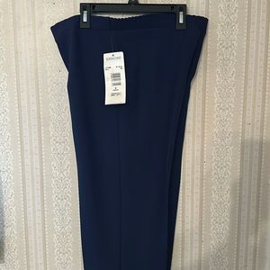 DonnKenny Pants Womens 6P Navy Blue Pull On Elastic Waist 100% Polyester